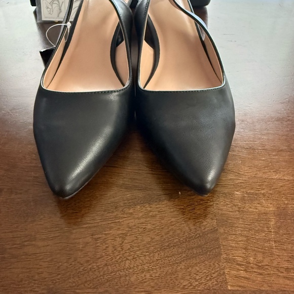 NWT MYSOFT Black kitten heel slingback  size 10 - Picture 4 of 8